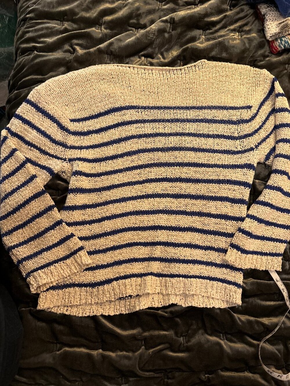 Preppy French Striped Nautical Sweater Open knit